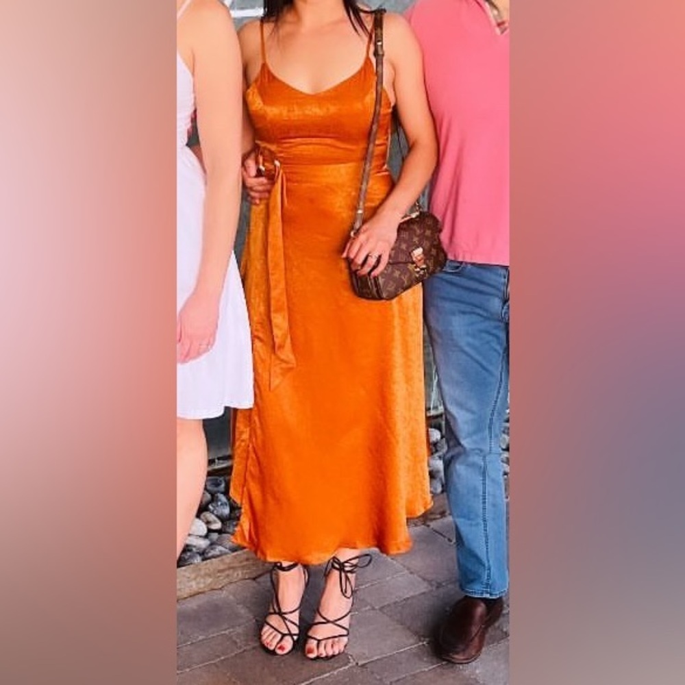 Dance & Marvel Shimmering Orange Dress